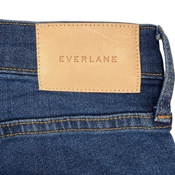 NWT EVERLANE The Authentic Stretch Mid-Rise Skinny In Dark Blue Size 25 Ankle - Picture 6 of 7